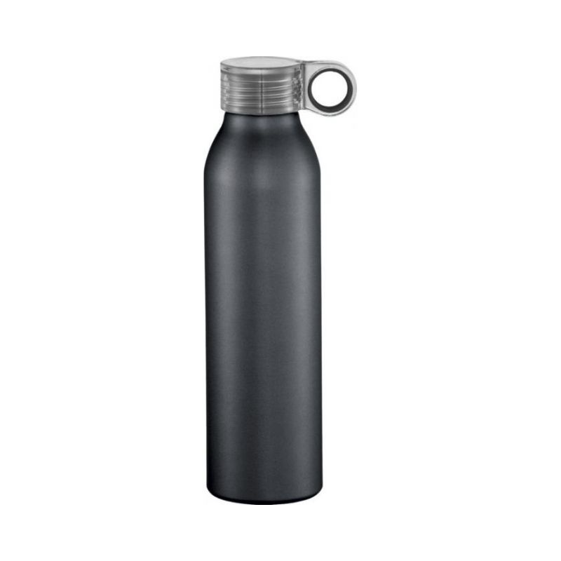 Logo trade promotional merchandise picture of: Grom aluminum sports bottle, black