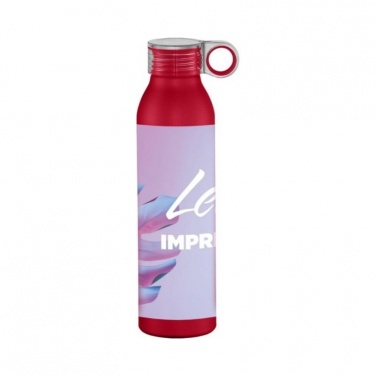 Logo trade promotional items image of: Sports bottle Grom aluminum, red