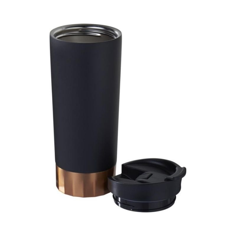 Logo trade corporate gifts picture of: Peeta copper vacuum tumbler, black
