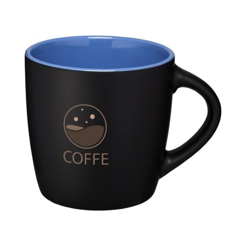 Logotrade promotional item picture of: Riviera ceramic mug, black/blue