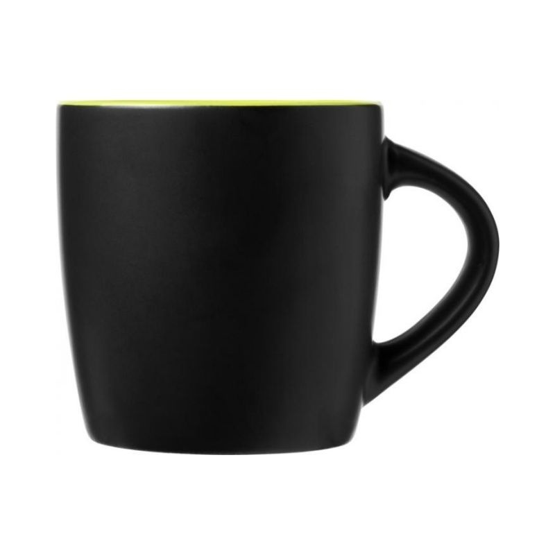 Logotrade promotional items photo of: Riviera 340 ml ceramic mug, black/lime