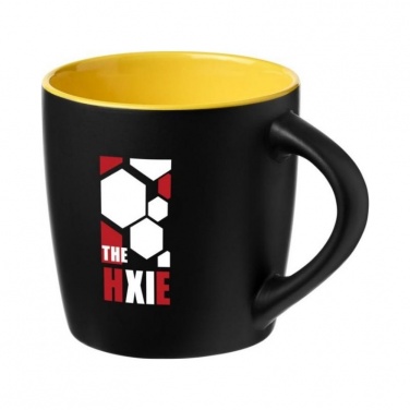 Logotrade promotional items photo of: Riviera 340 ml ceramic mug, yellow/black