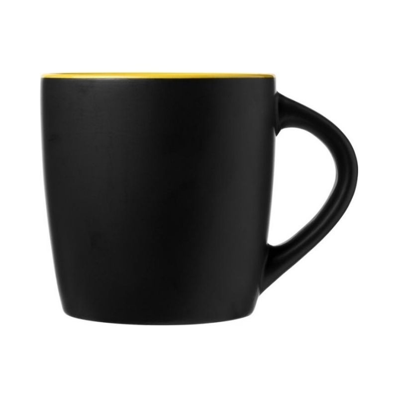 Logotrade promotional merchandise image of: Riviera 340 ml ceramic mug, yellow/black