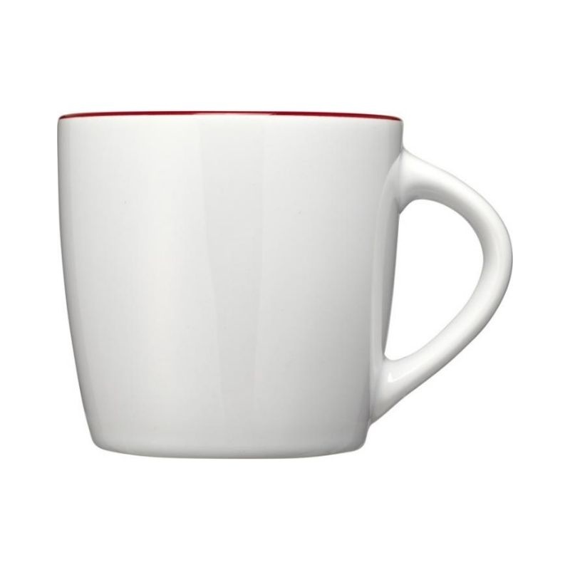 Logo trade promotional gifts image of: Aztec ceramic mug, white/red