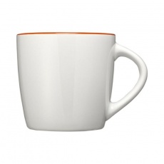 Aztec ceramic mug, white/orange