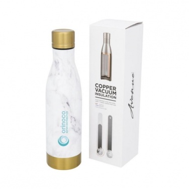 Logotrade promotional giveaways photo of: Vasa Marble copper vacuum insulated bottle, white/gold