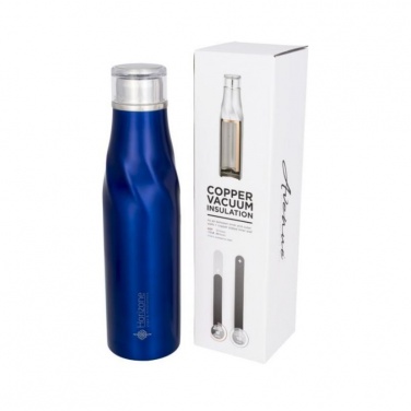 Logo trade promotional giveaways image of: Hugo auto-seal copper vacuum insulated bottle, blue