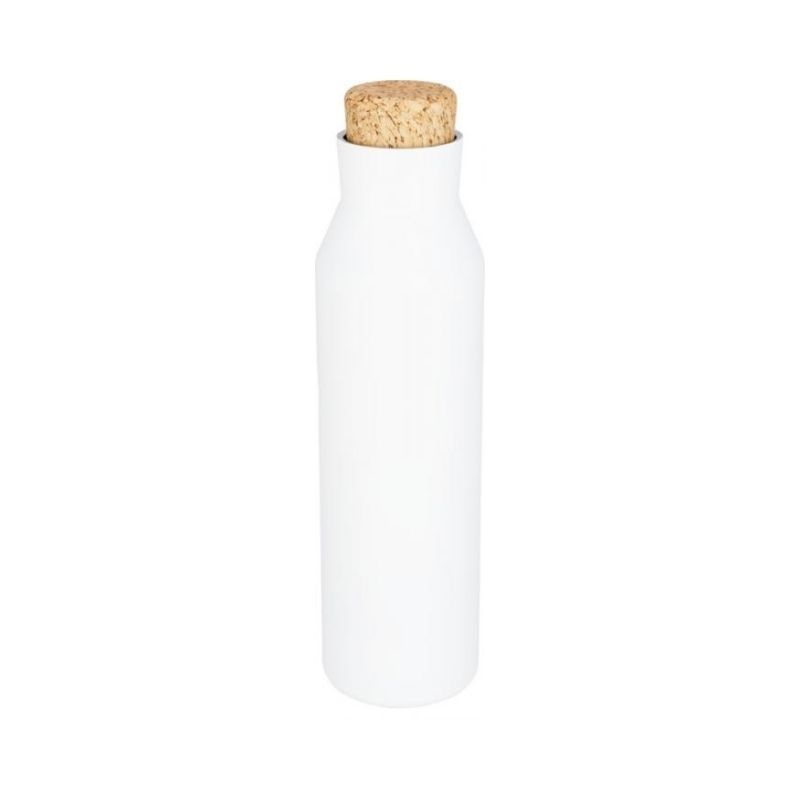 Logo trade promotional giveaway photo of: Norse copper vacuum insulated bottle with cork, white