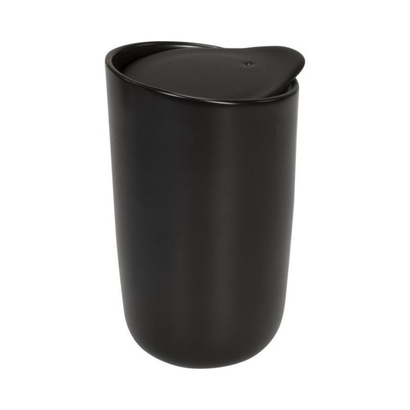 Logotrade promotional item picture of: Mysa 410 ml double wall ceramic tumbler, black