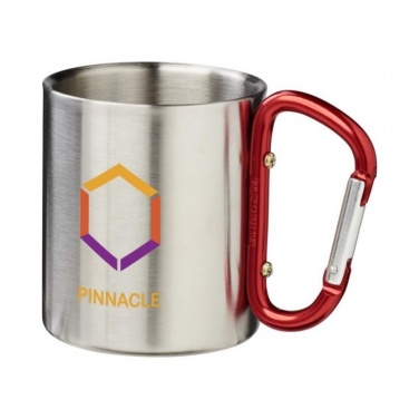 Logotrade business gift image of: Alps 200 ml vacuum insulated mug with carabiner, red