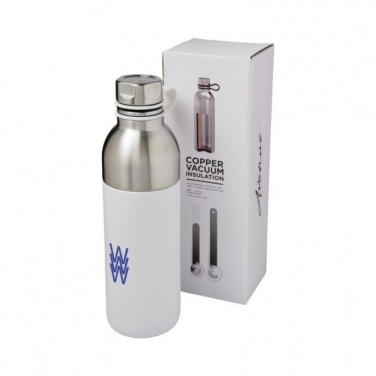 Logo trade promotional merchandise image of: Koln 590 ml copper vacuum insulated sport bottle, white