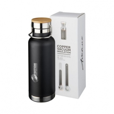 Logotrade promotional gift picture of: Thor 480 ml copper vacuum insulated sport bottle, black