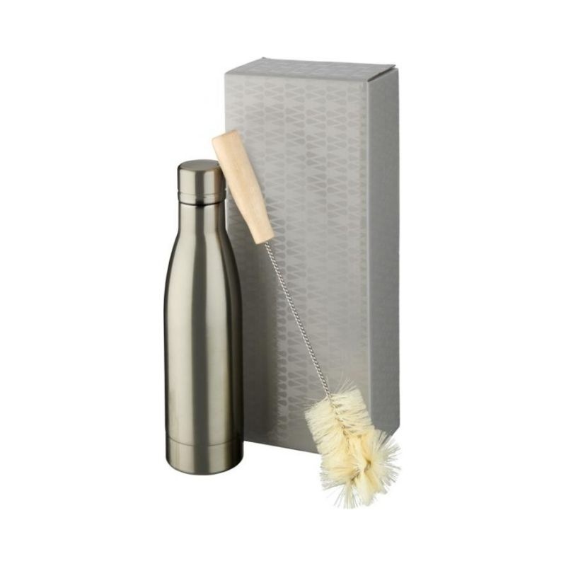 Logotrade promotional giveaway picture of: Vasa copper vacuum insulated bottle with brush set, titanium