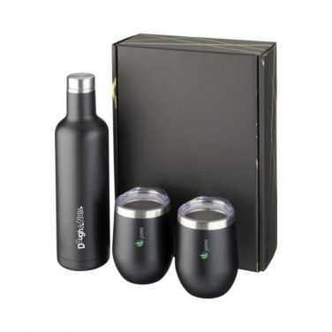 Logotrade promotional product picture of: Pinto and Corzo copper vacuum insulated gift set, black