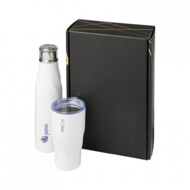 Logo trade promotional items image of: Hugo copper vacuum insulated gift set, white