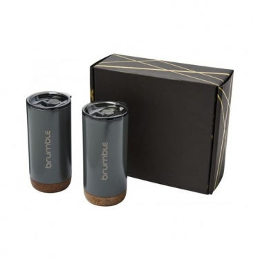Logo trade promotional gifts picture of: Valhalla tumbler copper vacuum insulated gift set, grey
