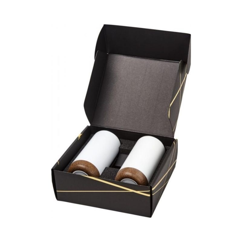 Logotrade corporate gift picture of: Valhalla tumbler copper vacuum insulated gift set, white