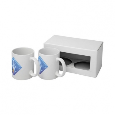 Logotrade business gift image of: Ceramic sublimation mug 2-pieces gift set, white