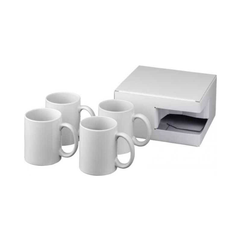 Logotrade promotional gifts photo of: Ceramic sublimation mug 4-pieces gift set, white