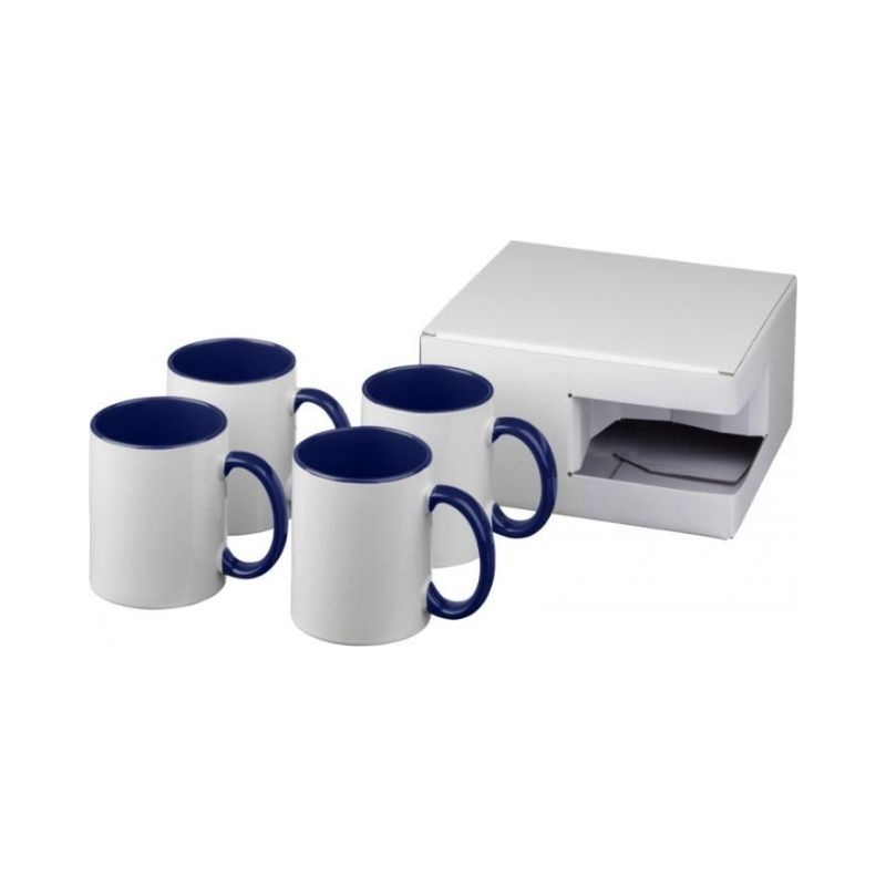Logotrade promotional product picture of: Ceramic sublimation mug 4-pieces gift set, blue