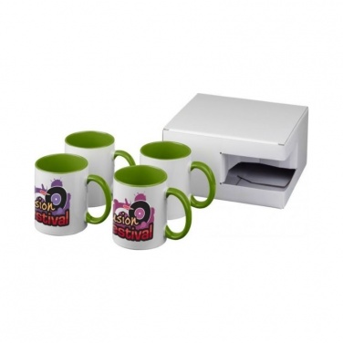 Logotrade advertising product image of: Ceramic sublimation mug 4-pieces gift set, lime green
