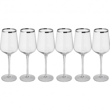 Logo trade promotional giveaways picture of: Set of 6 white wine glasses