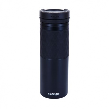 Promotional gift photo - Double-walled Contigo® thermal mug black color with stainless steel exterior and ceramic interior.