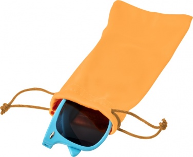 Logo trade advertising product photo of: Clean microfibre pouch for sunglasses, neon orange