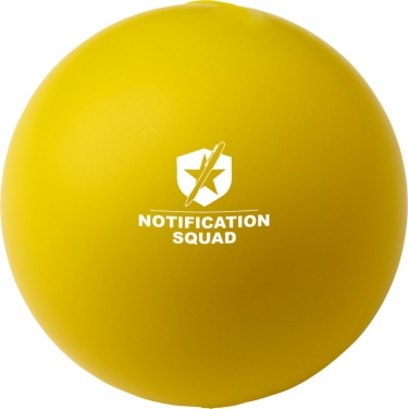 Logo trade promotional products image of: Cool round stress reliever, yellow