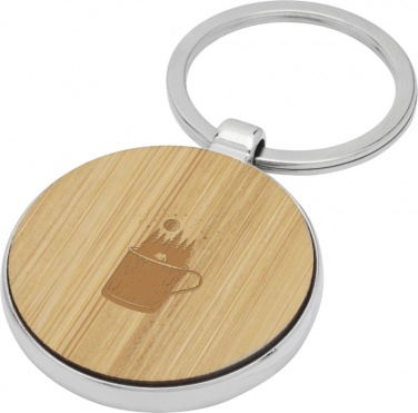Logo trade business gifts image of: Nino bamboo round keychain