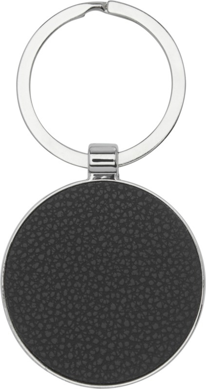 Logotrade business gift image of: Paolo laserable PU leather round keychain, black