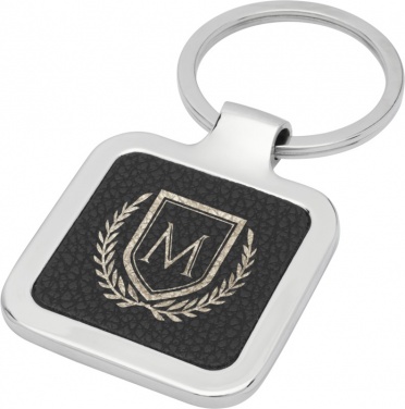 Logotrade promotional gifts photo of: Piero laserable PU leather squared keychain, black