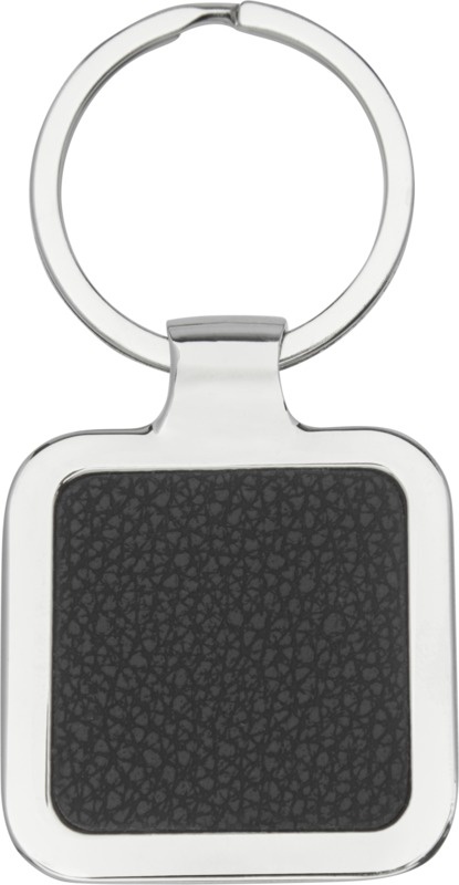 Logo trade promotional products picture of: Piero laserable PU leather squared keychain, black