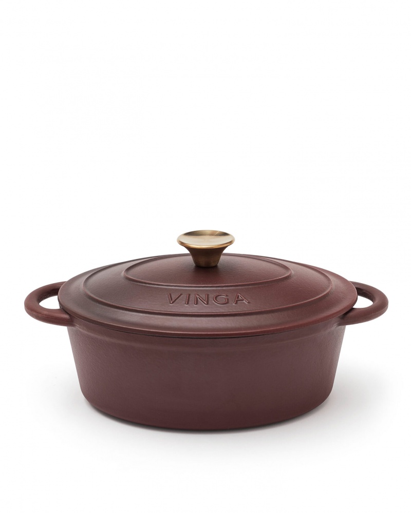 Logo trade promotional gifts picture of: Monte cast iron pot, oval, 3.5 L, burgundy