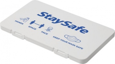 Logo trade corporate gift photo of: Mask-Safe antimicrobial face mask case, white