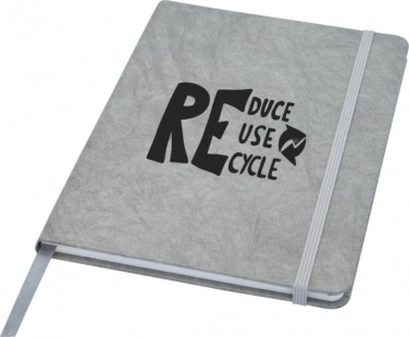 Logo trade promotional merchandise image of: Breccia A5 stone paper notebook, grey