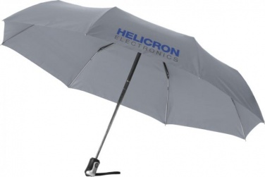 Logo trade promotional items image of: 21.5" Alex 3-section auto open and close umbrella, grey