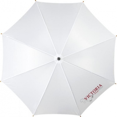 Logo trade corporate gifts picture of: Kyle 23" auto open umbrella wooden shaft and handle, white