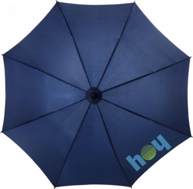 Logo trade promotional items picture of: Kyle 23" auto open umbrella wooden shaft and handle, navy blue