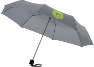 Logo trade business gifts image of: 21,5'' Ida 3-section umbrella, grey