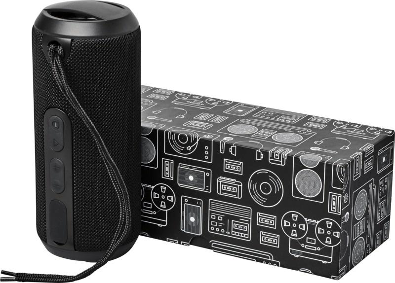 Logotrade advertising products photo of: Rugged fabric waterproof Bluetooth® speaker, black