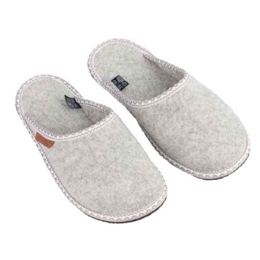 Logo trade promotional items picture of: Natural felt and rubber slippers, dark gray