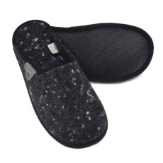 Natural felt variegated slippers, black