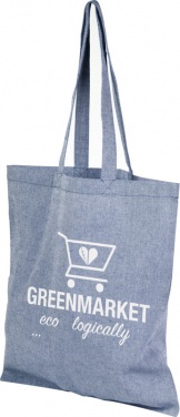 Photo of Pheebs recycled cotton tote bag, light blue with Greenmarket logo printing