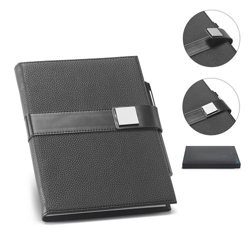 Logotrade corporate gift picture of: A5 EMPIRE Notebook. Notepad, Black/White
