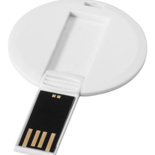 Logo trade promotional items picture of: Round credit card USB stick, white