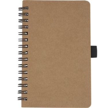 Logotrade advertising product picture of: Cobble A6 wire-o recycled cardboard notebook, beige