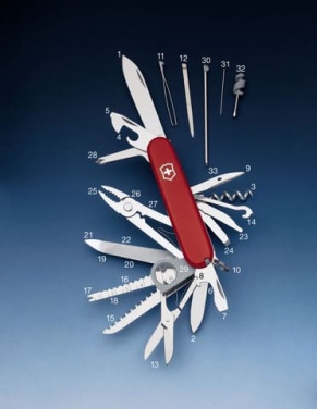 Logo trade promotional gifts picture of: Pocket knife SwissChamp multitool, red