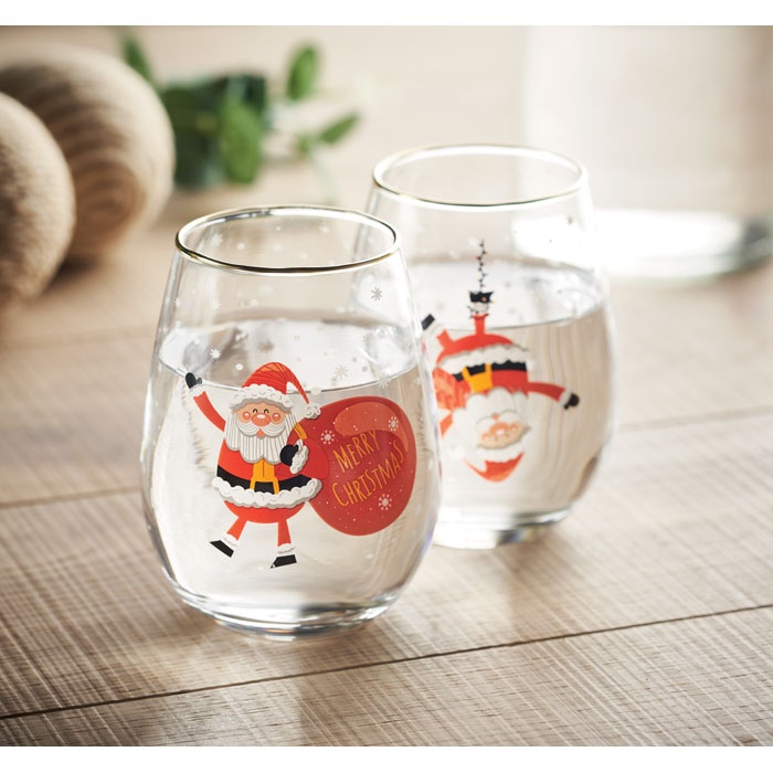 Logo trade promotional giveaways image of: Christmas glasses set