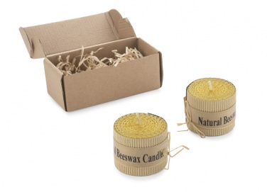 Logo trade business gift photo of: Beeswax candle set HANNI